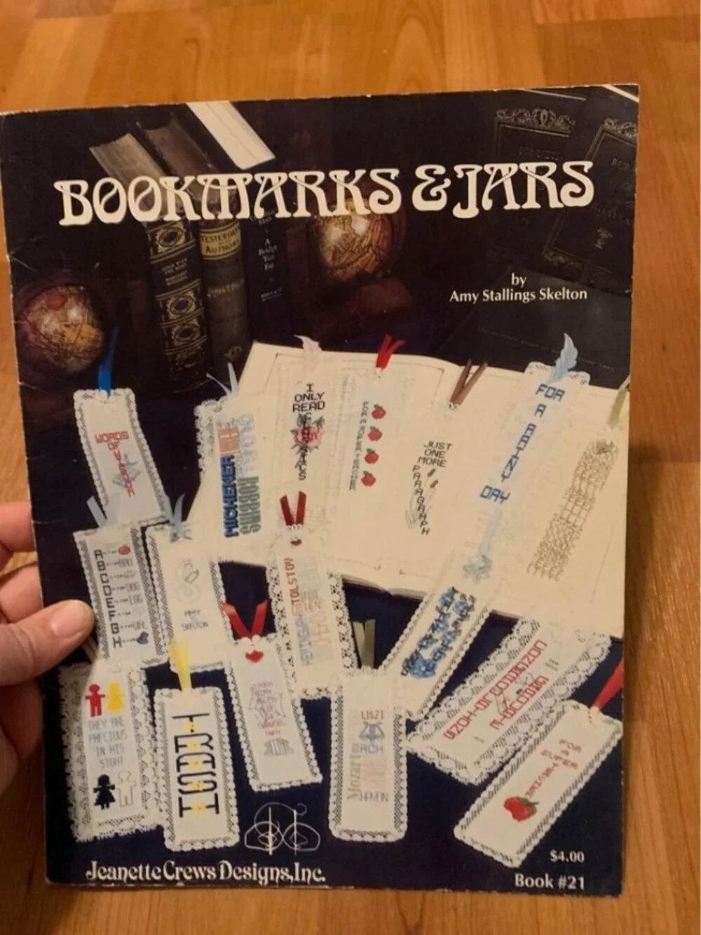 Vintage 1982 Bookmarks and Jars Cross Stitch Craft Booklet Amy Stallings Skelton